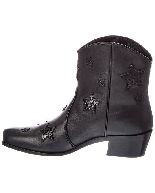 Miu Miu Black Logo Leather Ankle Boot