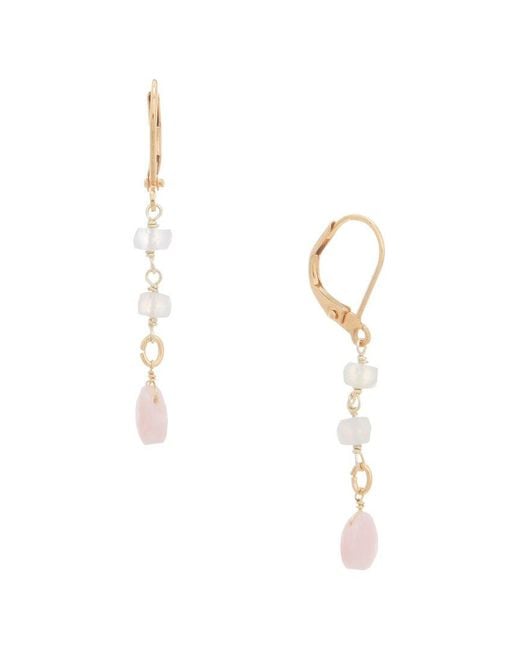Rachel Reinhardt Jewelry White Vermeil Opal & Chalcedony Dangle Earrings