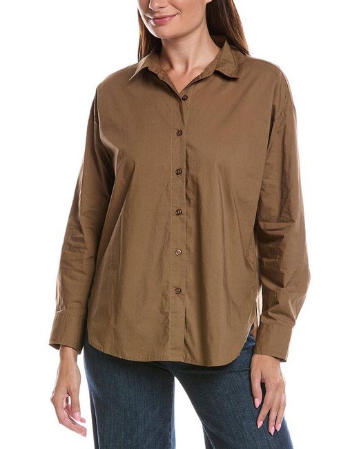 Z Supply Brown Elevated Poplin Shirt