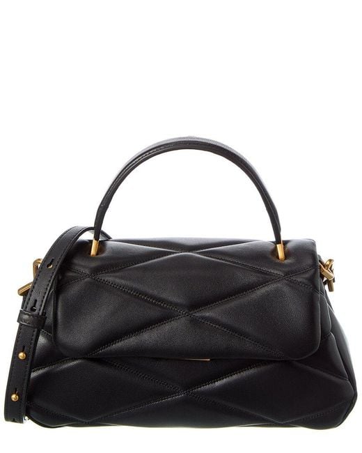 Kate Spade Black Grace Quilted Leather Top Handle Satchel