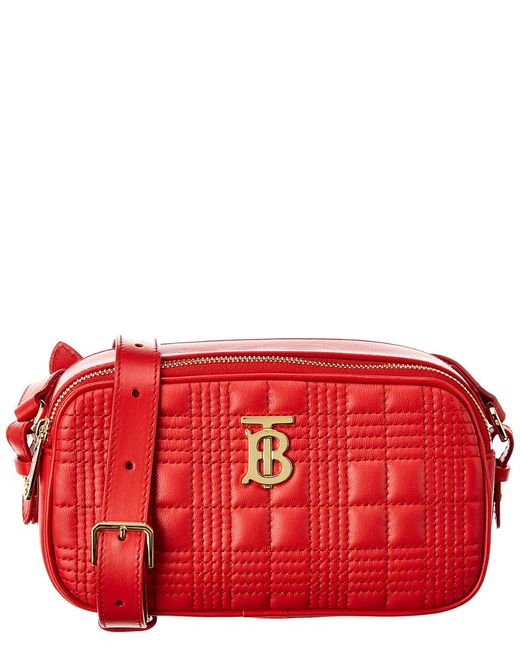 Burberry Micro Tb Quilted Leather Camera Bag in Red Lyst