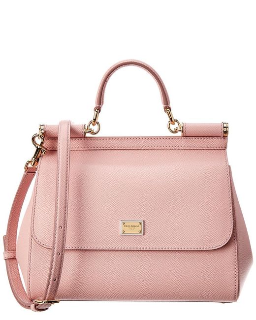 Dolce & Gabbana Pink Miss Sicily Small Leather Shoulder Bag