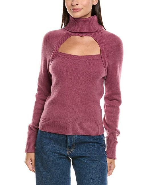 PAIGE Purple Cherise Wool-Blend Sweater