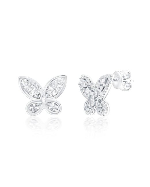 Suzy Levian CZ Jewelry White Suzy Levian Gala Collection Cz Stud Earrings
