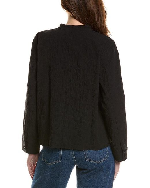 Eileen Fisher Black Mandarin Collar Jacket