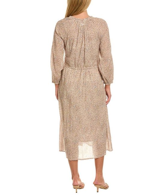 Velvet By Graham & Spencer Natural Lima Long Sleeve Midi Dress