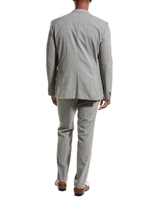 Boss Gray 2pc Wool-blend Suit for men