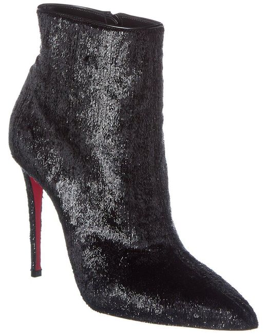 Christian Louboutin Black So Kate 100 Velour Bootie