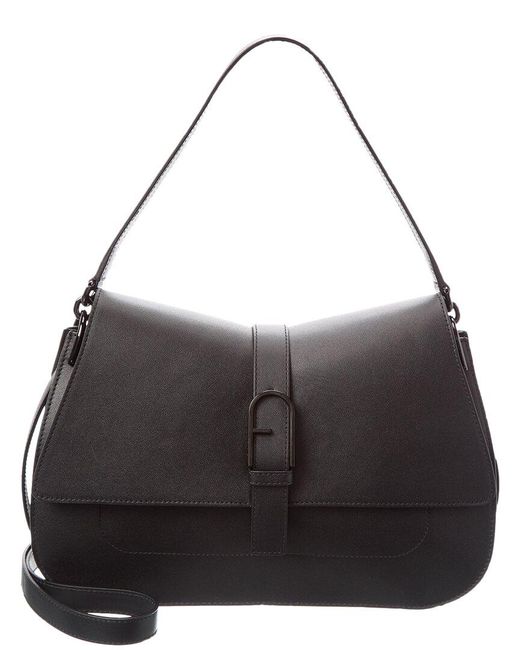Furla Black Flow Leather Top Handle