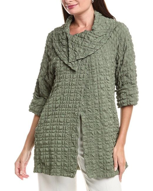 Joseph Ribkoff Green Puckered Drape Jacket