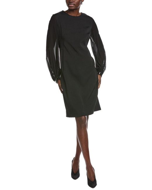 Akris Black Silk-Blend Midi Dress