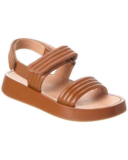 Madewell Brown Quilted Leather Flatform Sandal