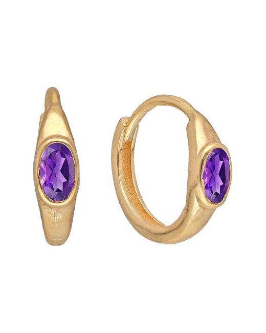 TIRAMISU Blue 14K Plated 0.60 Ct. Tw. Amethyst Huggie Earrings
