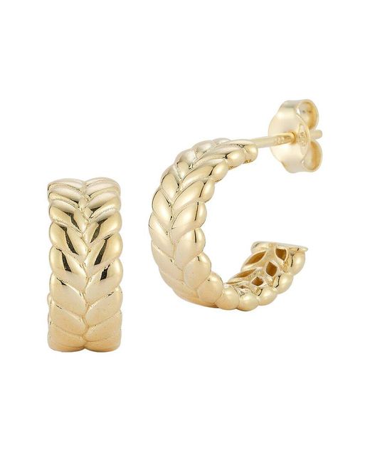 Italian Gold Metallic 14k Woven Hoops