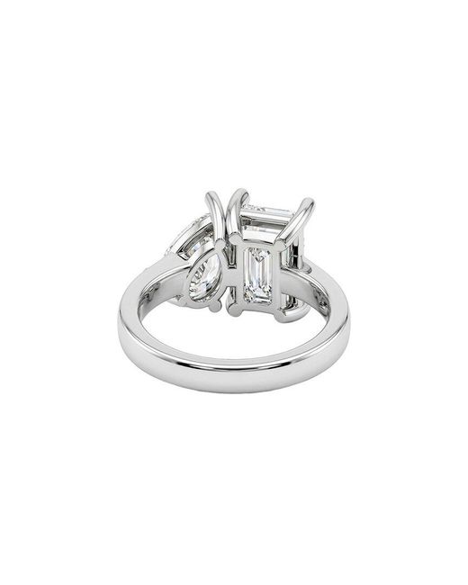 Lab Grown Diamonds White 14K 2.00 Ct. Tw. Lab-Grown Diamond & Lab-Grown Emerald 2 Stone Solitaire Ring
