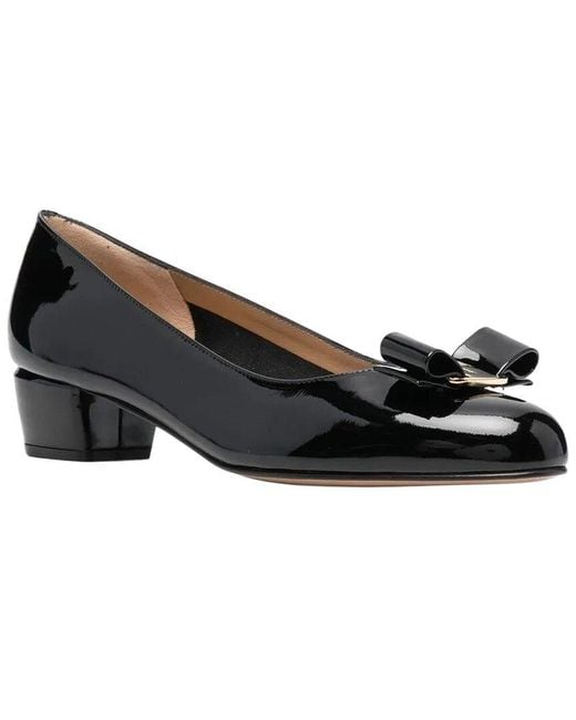 Ferragamo Black Bow Leather Pump