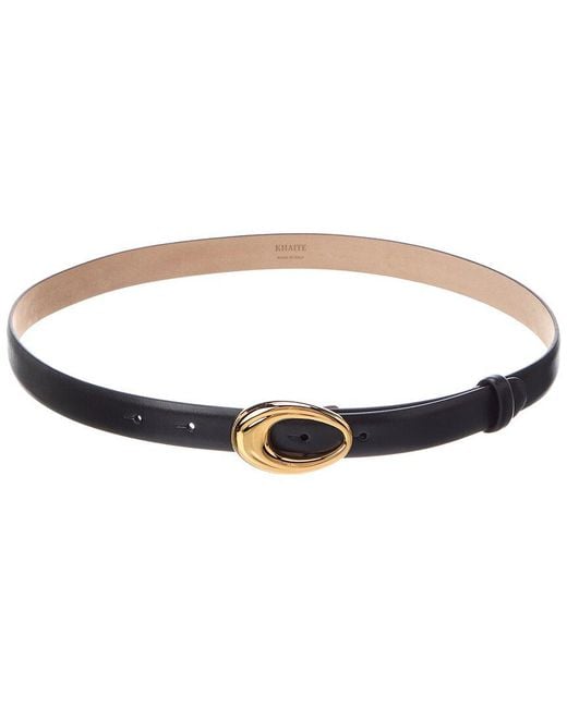 Khaite White Olivia Leather Belt