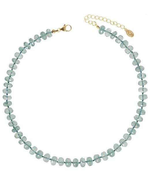 Rachel Reinhardt Jewelry Metallic 14k Over Silver Quartz Knotted Silk Necklace