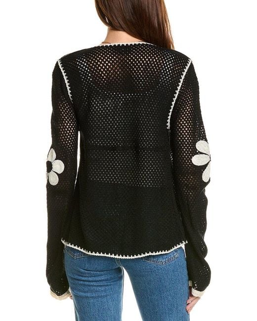 Saachi Black Fiore Crochet Jacket