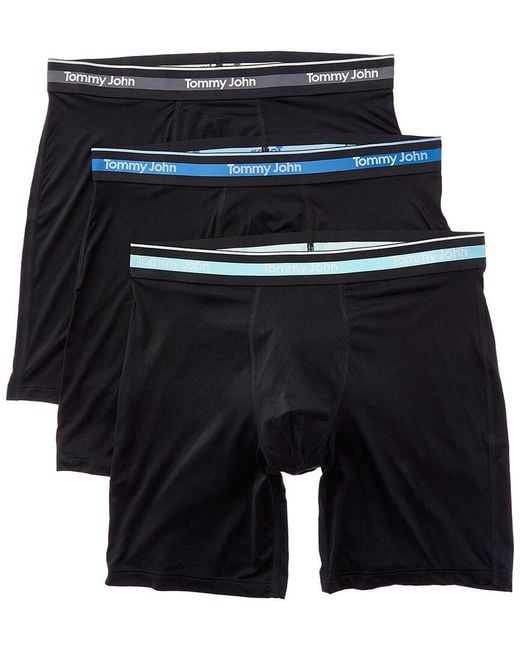 Tommy John Black Set Of 3 Comfort Micro 6In Boxer Brief for men