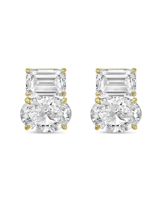 Diana M Metallic Diana M. 14K 6.00 Ct. Tw. Lab-Grown Diamond Two-Stone Earrings