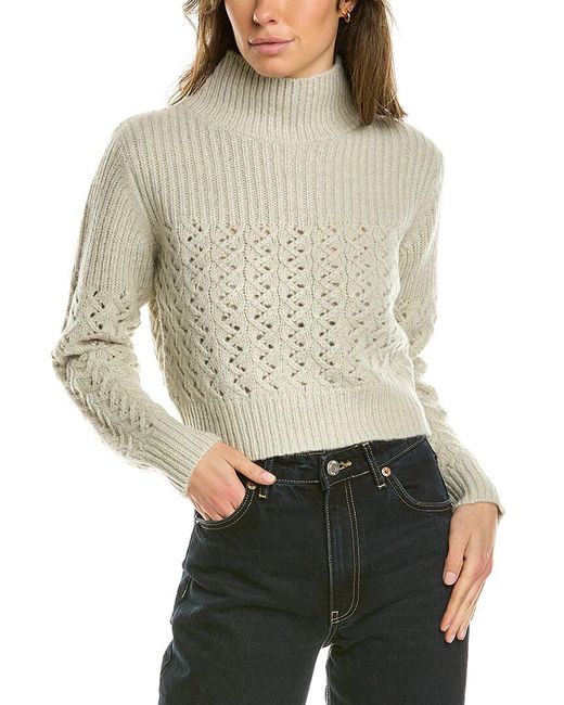 Rebecca Taylor Natural Chainette Turtleneck Wool & Alpaca-blend Sweater