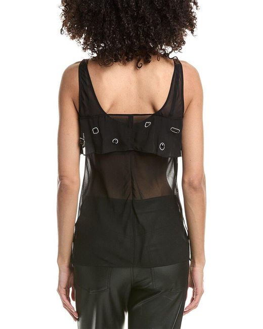 3.1 Phillip Lim Black Chiffon Layered Cami