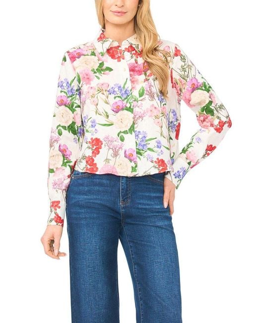 Ted Baker Blue Erin Collared Linen Blouse