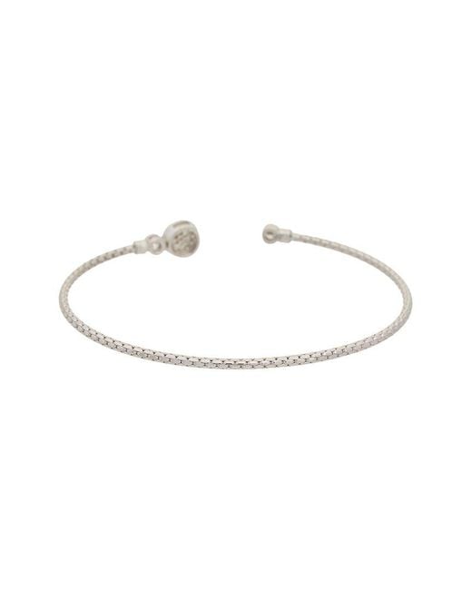 Meshmerise White 18K Plated 0.18 Ct. Tw. Diamond Bangle Bracelet