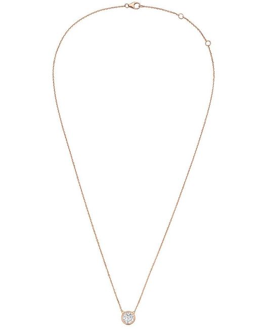 Diana M White Diana M. 14K Rose 12.00 Ct. Tw. Lab-Grown Diamond Solitaire Bezel Pendant