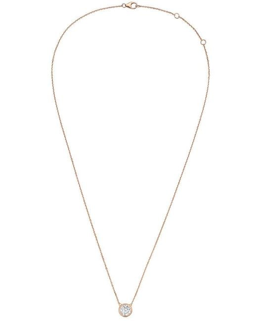 Diana M White Diana M. 14K Rose 6.00 Ct. Tw. Lab-Grown Diamond Solitaire Bezel Pendant