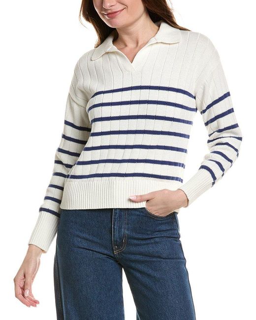 tyler boe White Ack Johnny Collar Sweater