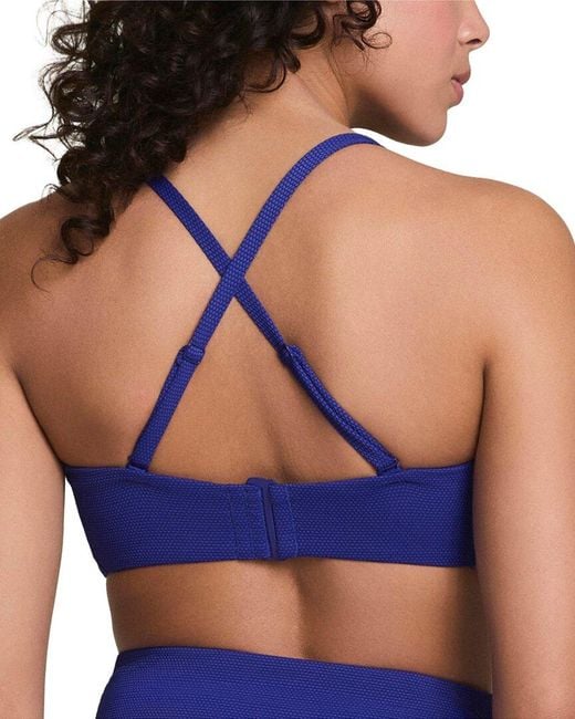 Spanx Blue Pique Bandeau Bikini Top