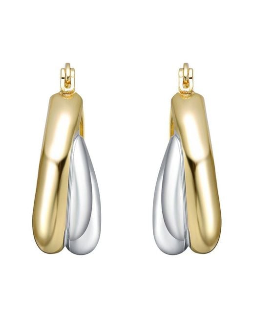 Genevive Jewelry Metallic Rachel Glauber Plated Hoop Earrings