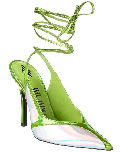 The Attico Green Ankle Wrap Leather Pump