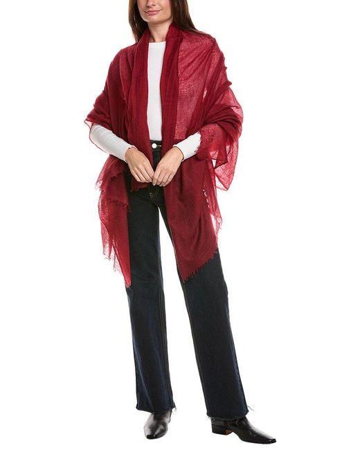 Amicale Cashmere Red Solid Felted Cashmere Wrap