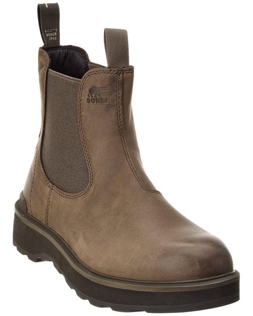 Sorel Brown Hi-line Leather Chelsea Boot for men