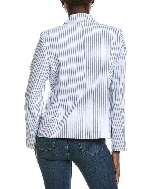 Jones New York Blue Linen-Blend Jacket