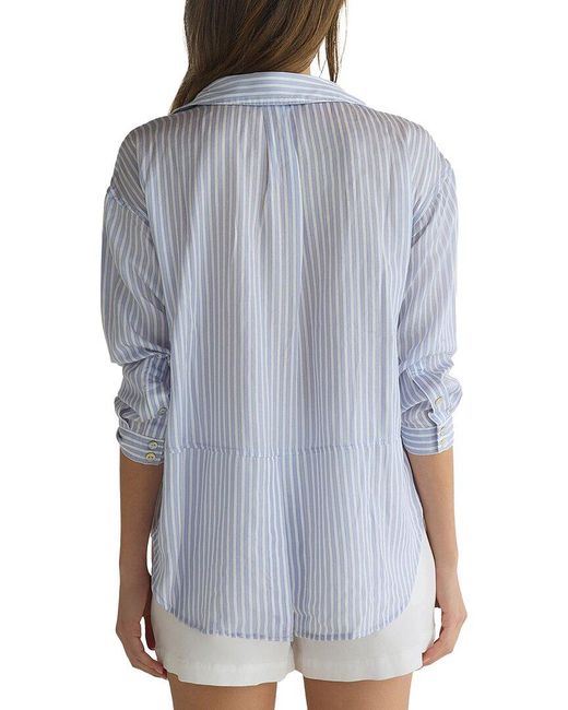 Bella Dahl Blue Oversized Split Back Button Down