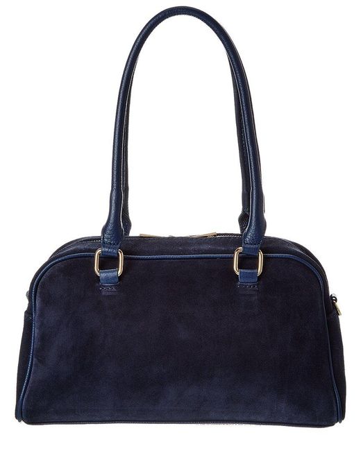 Isabella Rossetti Blue Kiki27 Suede Shoulder Bag