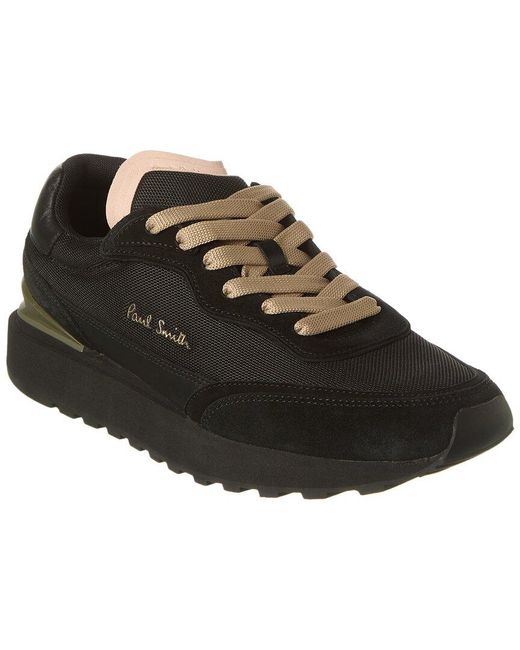 Paul Smith Black Aston Suede & Mesh Sneaker for men