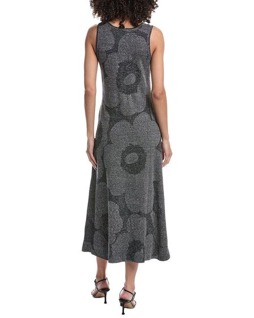 Marimekko Black Hiipia Unikko Jacquard Linen-Blend Maxi Dress