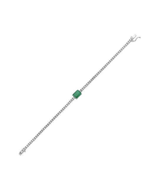 Forever Creations USA Inc. White Forever Creations 14K 4.85 Ct. Tw. Diamond & Emerald Bracelet