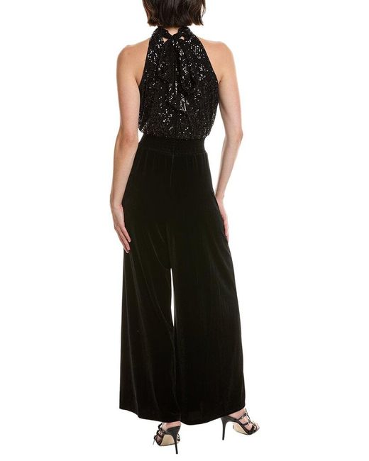 Vince Camuto Black Sequin Velvet Jumpsuit