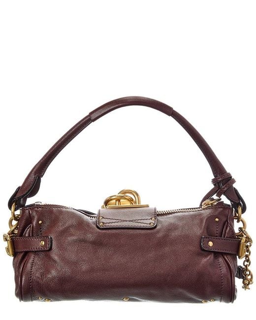 Chloé Purple Paddington Small Leather Shoulder Bag
