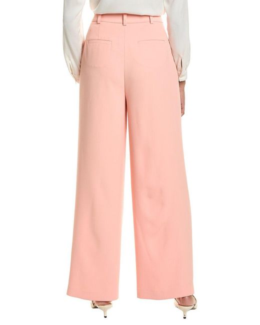 Kenneth Cole Pink High-Rise Pleated Wide Leg Pant