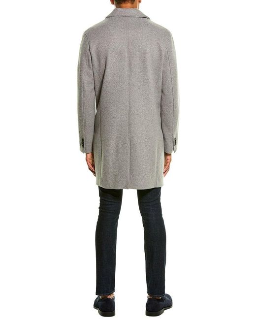 Cole Haan Gray Grandseries Wool-Blend Top Coat for men