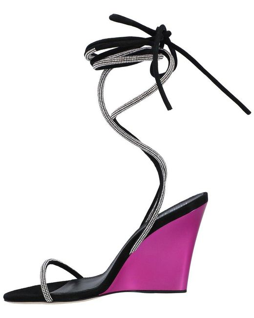 Paris Texas Black Willow Leather Sandal