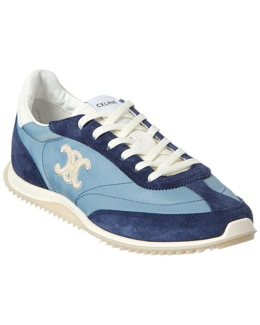 Céline Blue Logo Leather Sneaker