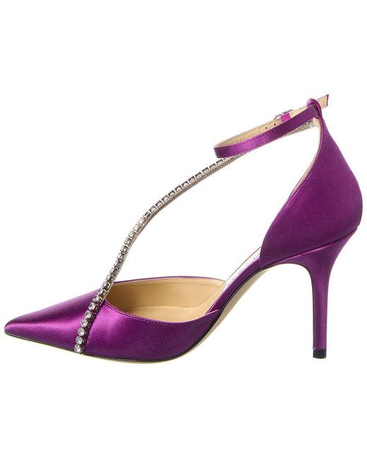 Jimmy Choo Purple Talika 85 Satin Pump